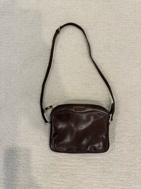 Vintage Givenchy chocolate brown leather shoulder bag